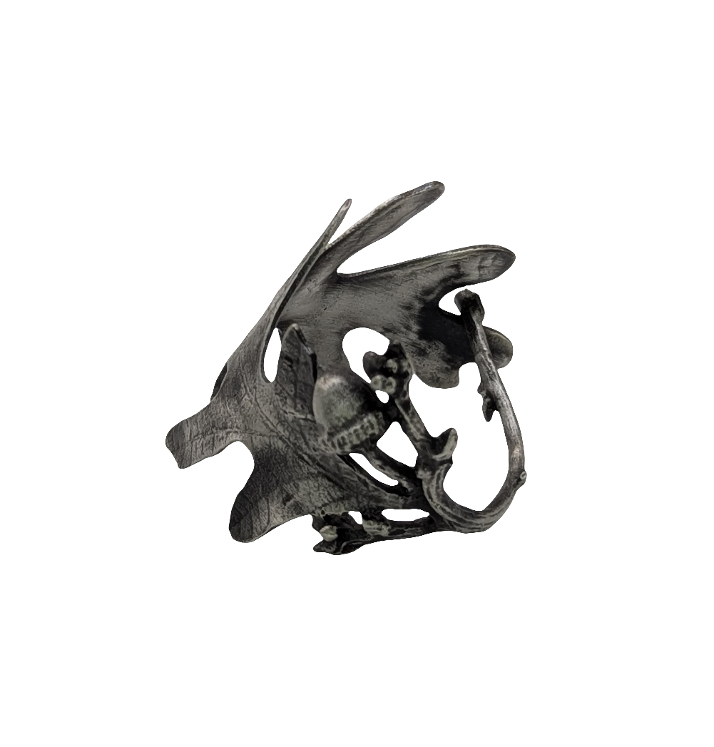Oak Leaves Pewter Adjustable Napkin Ring Set of 4 Inspired by Nature