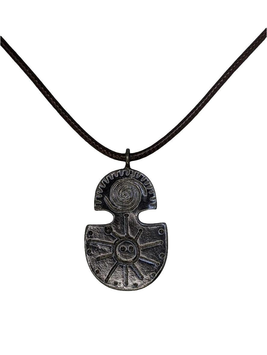 Taino Water & Sun Petroglyphs Pewter Pendant