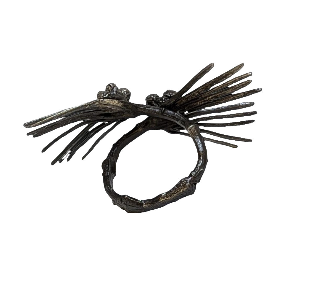 Umbrella Pine Pewter Adjustable Napkin Ring Set of 4 Inspired by nature