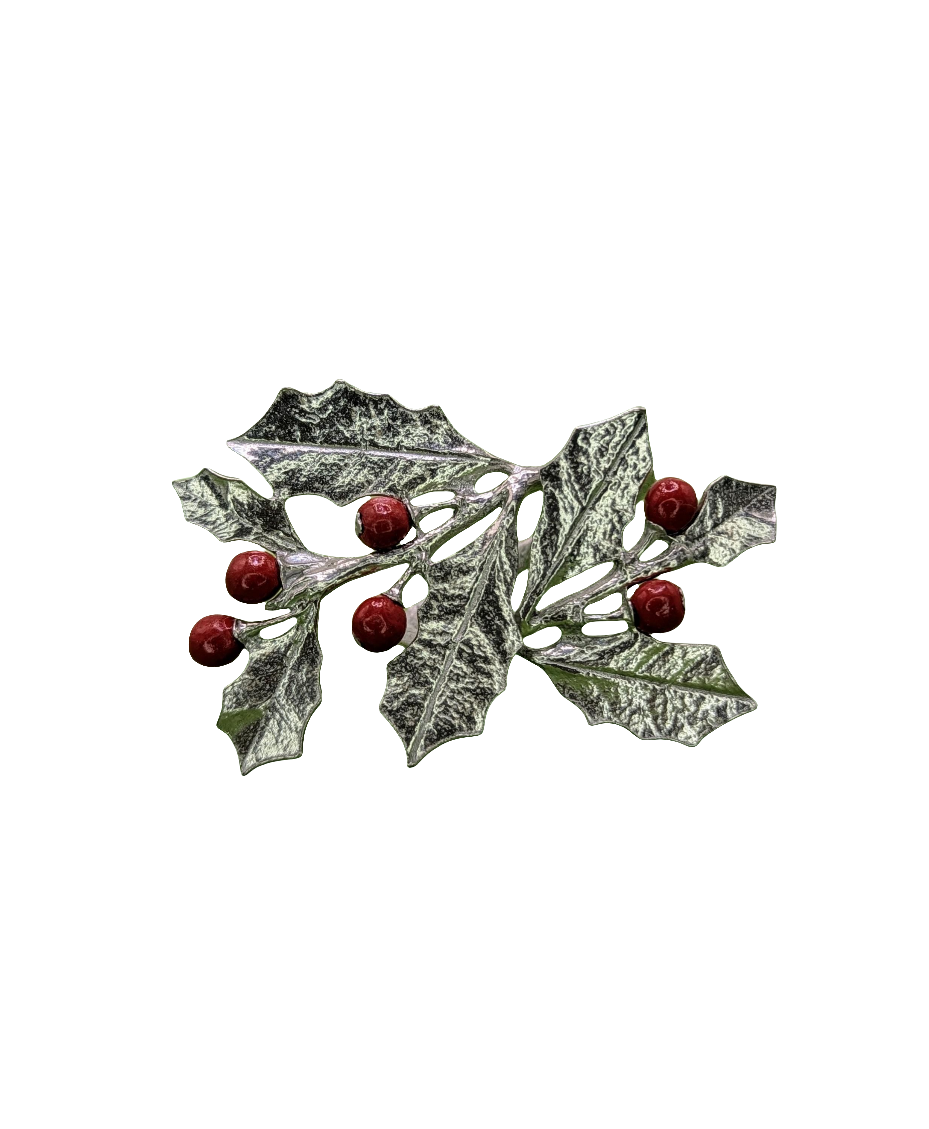 Holly Pewter Adjustable Napkin Ring Set of 4 Inspired by Nature
