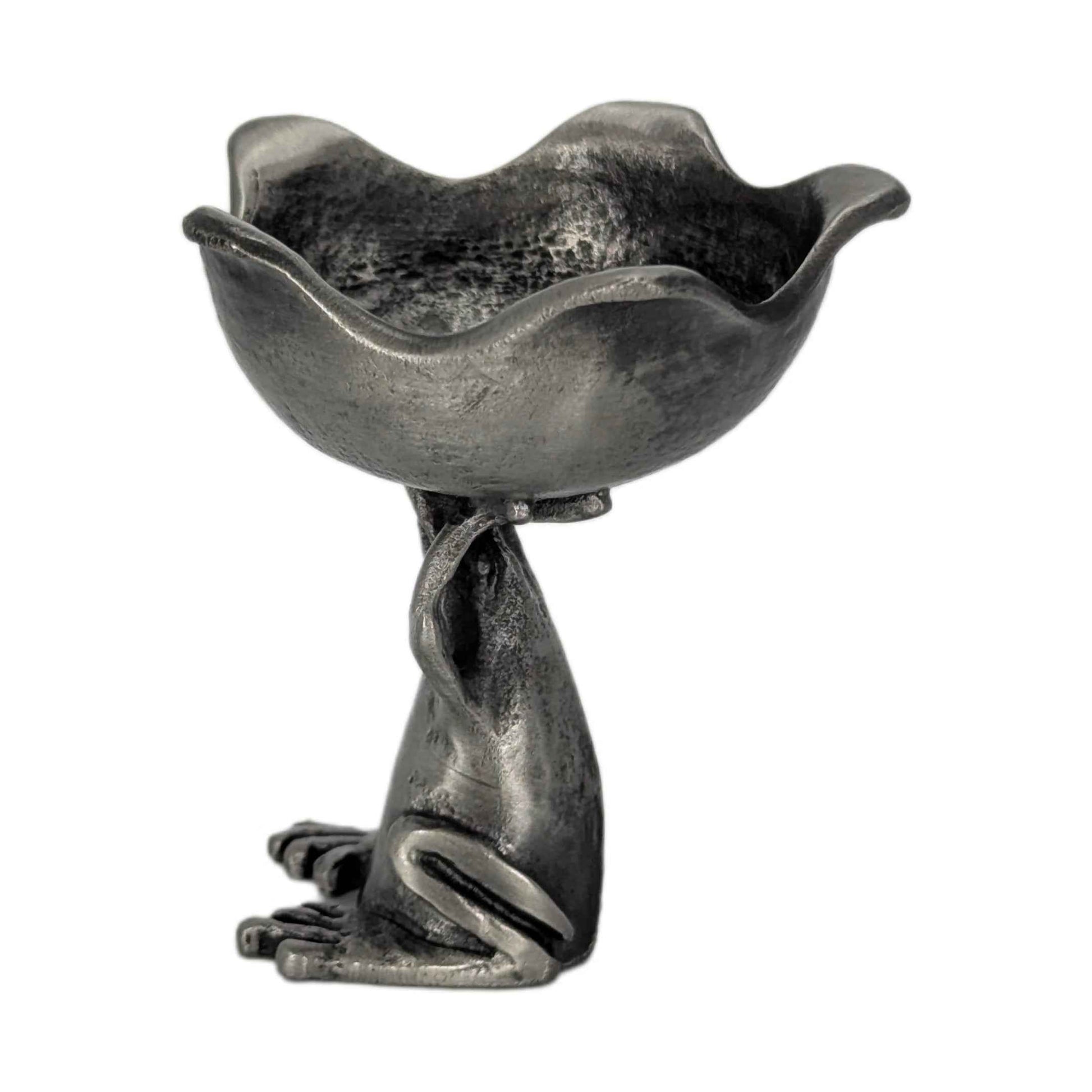 MINIMALIST Charming Coqui Frog Pewter Candle Holder Decor Collectible