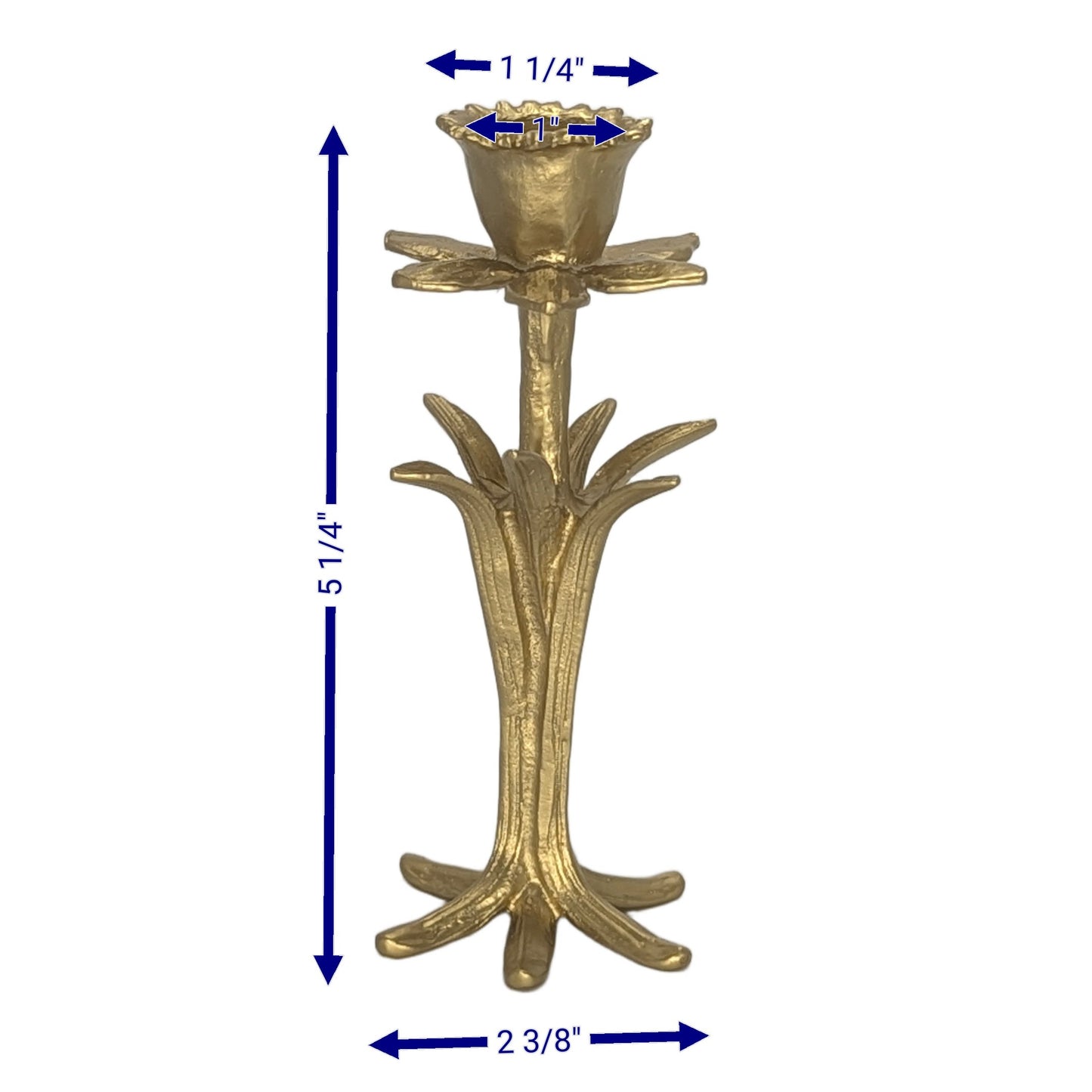 Daffodil Pewter Taper Candle Holder Home Decor Inspired by Nature