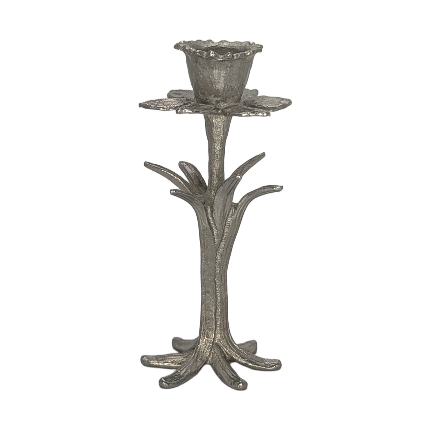 Daffodil Pewter Taper Candle Holder Home Decor Inspired by Nature