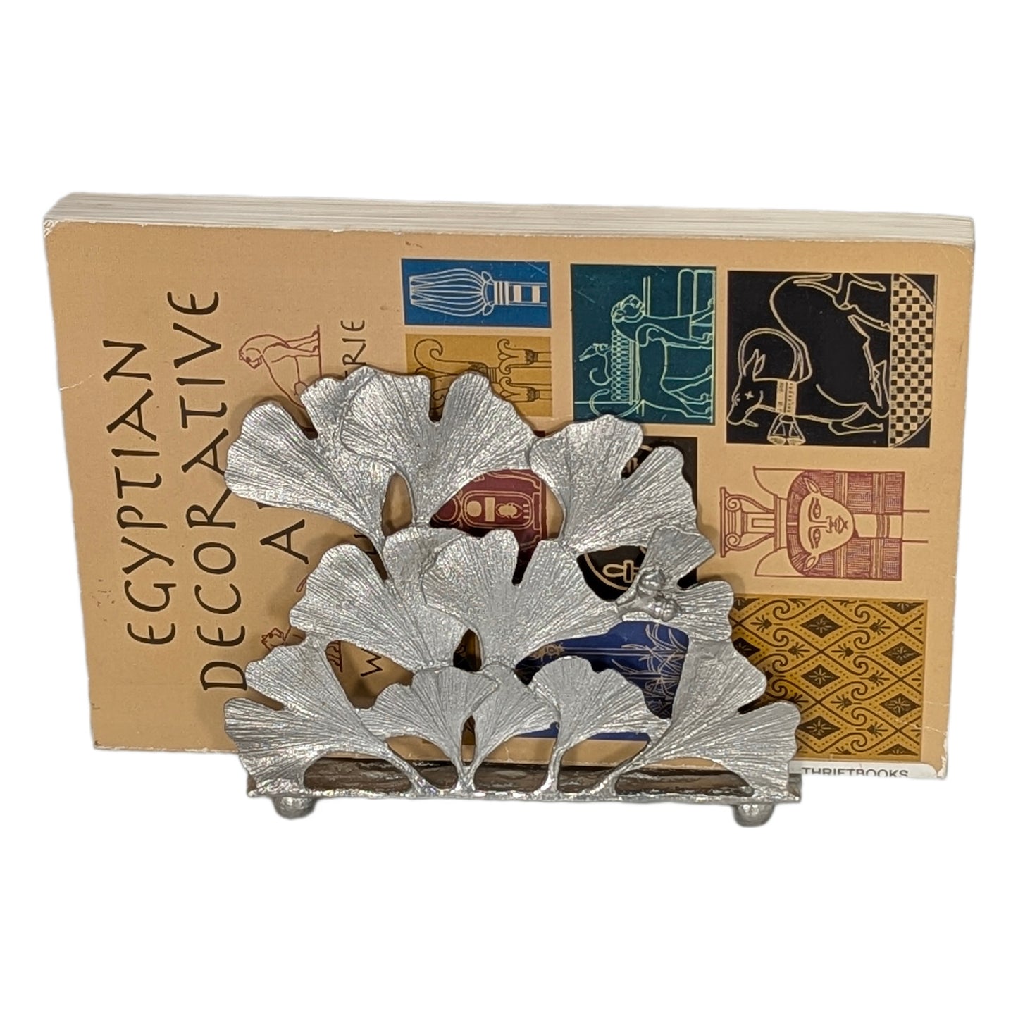 Ginkgo Pewter Napkin Holder Letter Organizer Home and Desk Decor Inspired by Nature