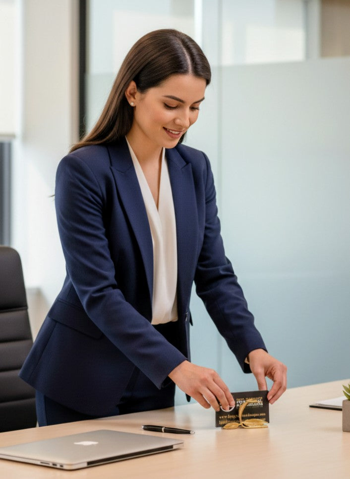 Calla Lily Pewter Business Card Holder – Botanical Desk Organizer Nature Inspired
