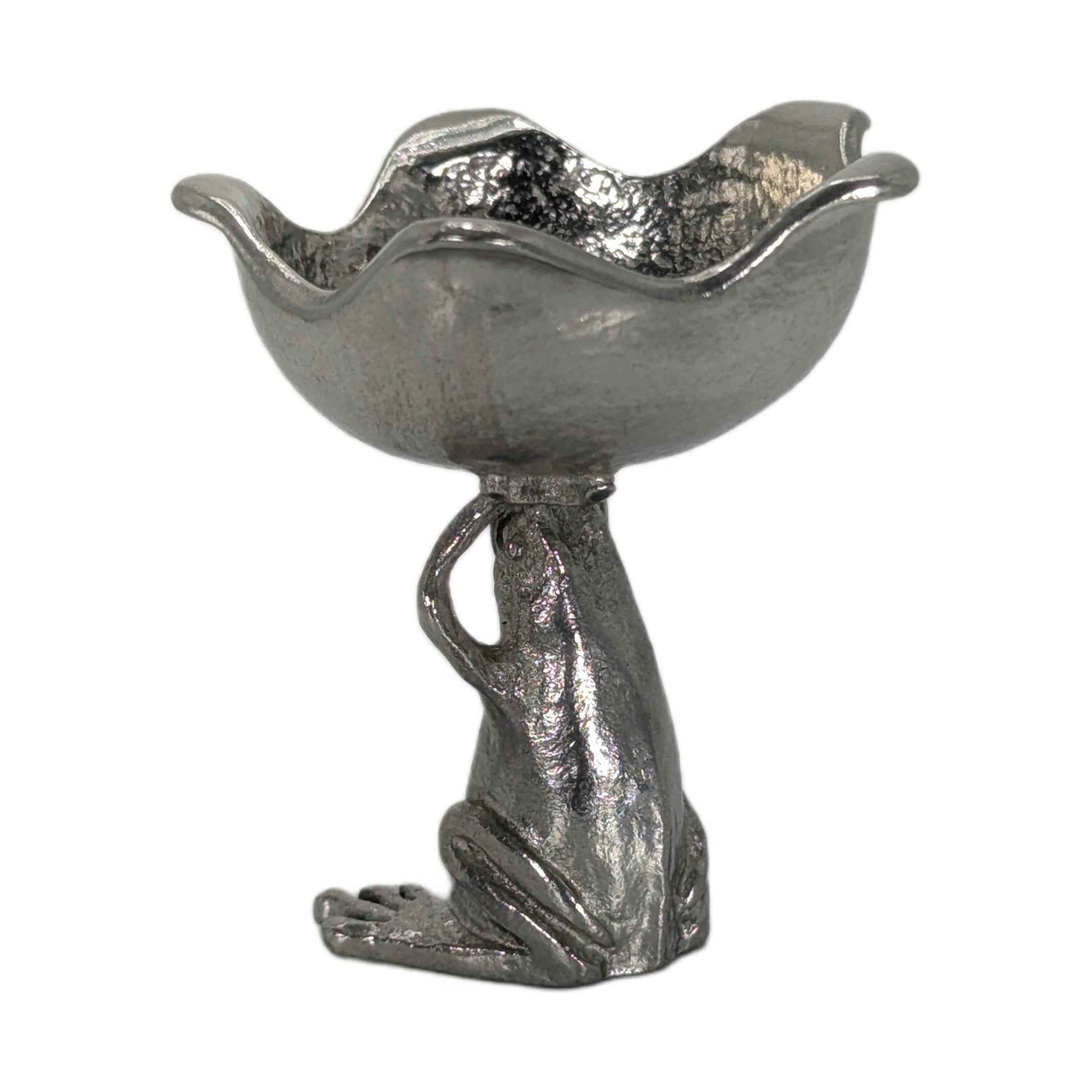 MINIMALIST Charming Coqui Frog Pewter Candle Holder Decor Collectible
