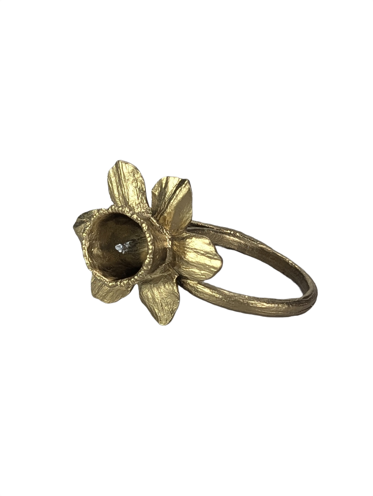 Handcrafted Daffodil Pewter Napkin Ring, Set of 4, Inspired by Nature, Elegant Table Decor