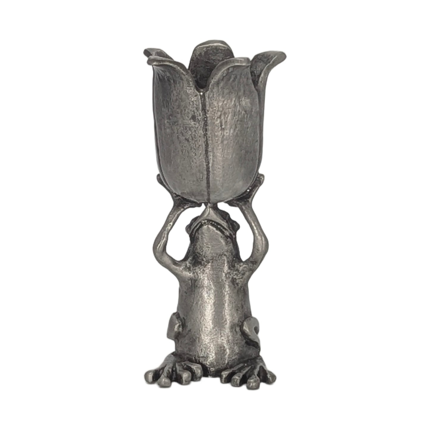 Candelabro de peltre minimalista con forma de rana coquí encantadora, artículo de colección para decoración.