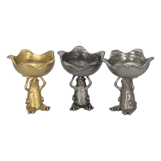 MINIMALIST Charming Coqui Frog Pewter Candle Holder Decor Collectible