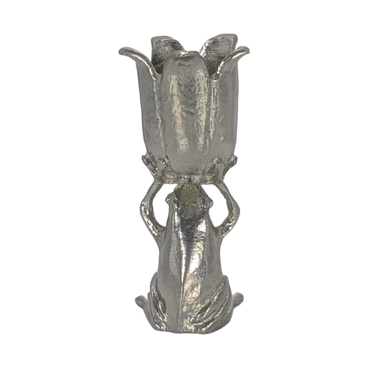 MINIMALIST Charming Coqui Frog Pewter Candle Holder Decor Collectible