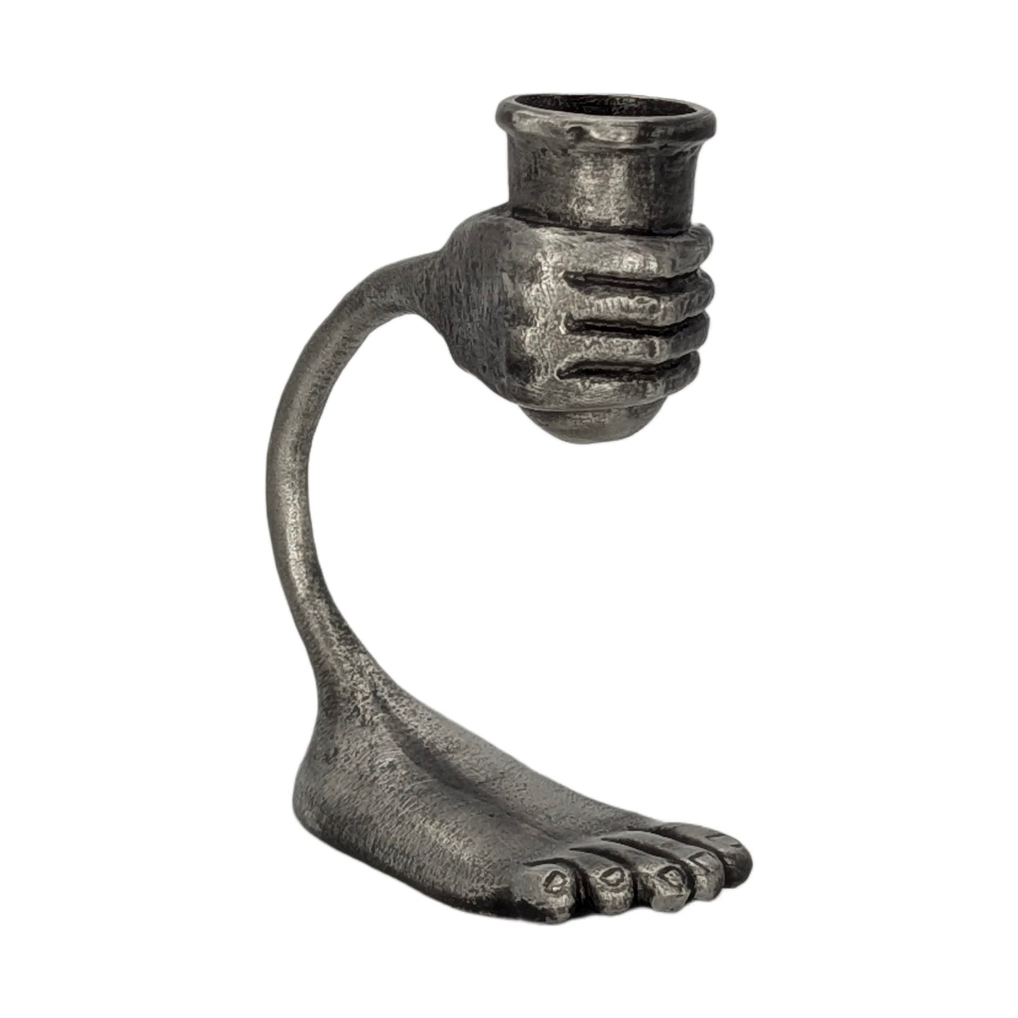 Step Into The Light – Handcrafted Surrealist Pewter Candle Holder Unique Decor