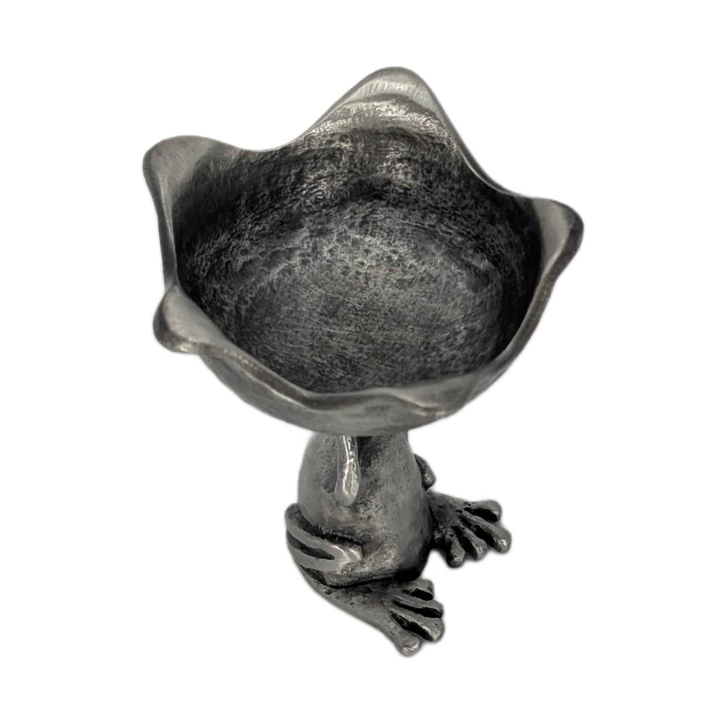 MINIMALIST Charming Coqui Frog Pewter Candle Holder Decor Collectible