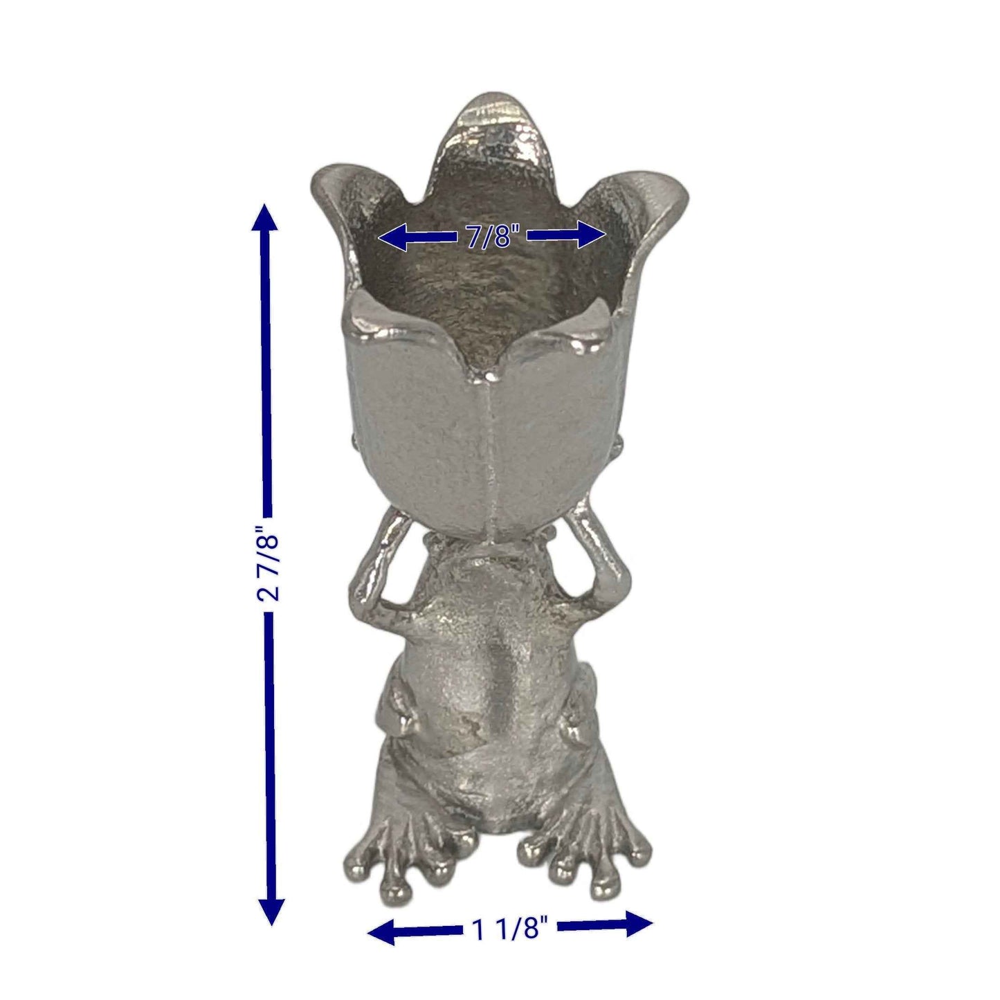 MINIMALIST Charming Coqui Frog Pewter Candle Holder Decor Collectible
