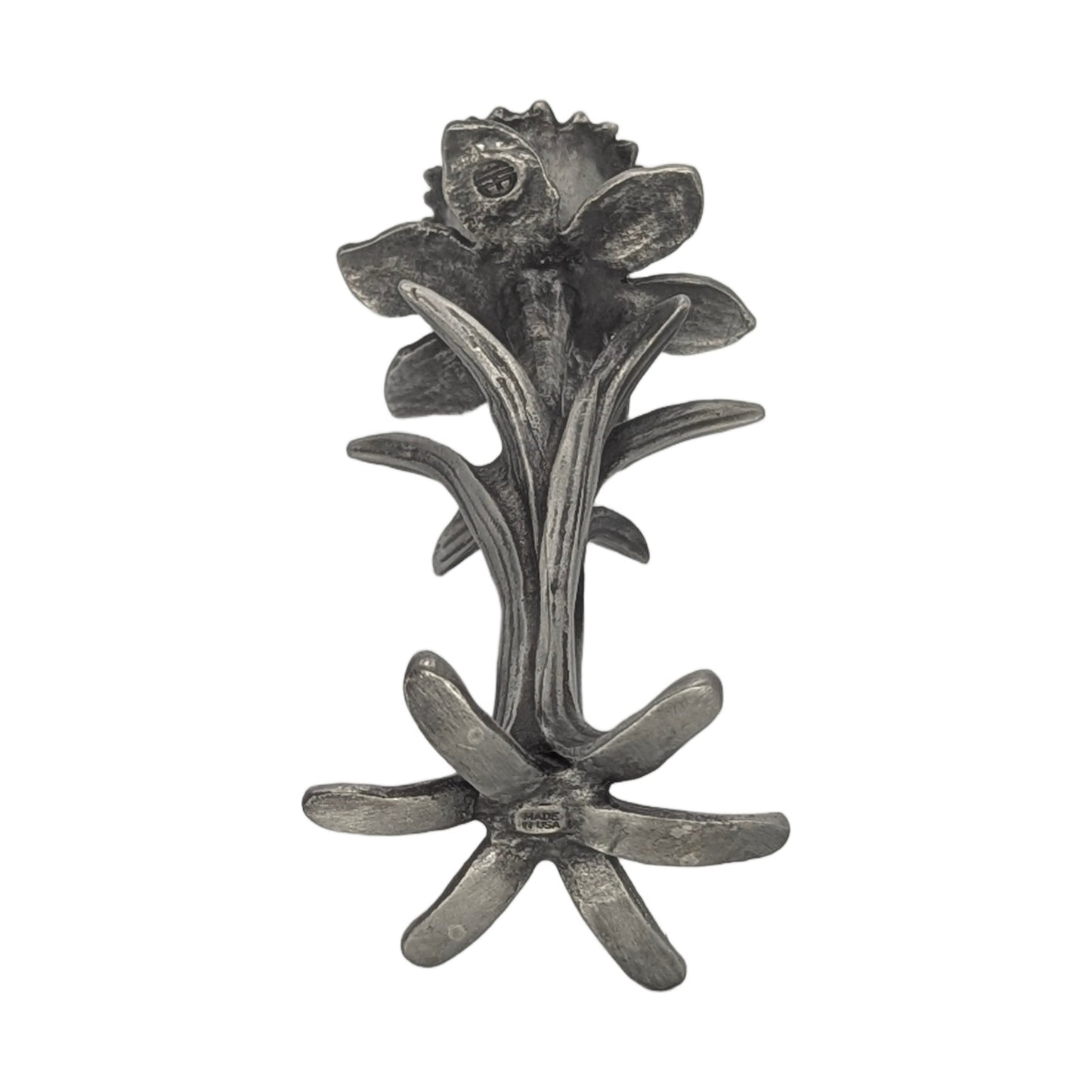Daffodil Pewter Taper Candle Holder Home Decor Inspired by Nature