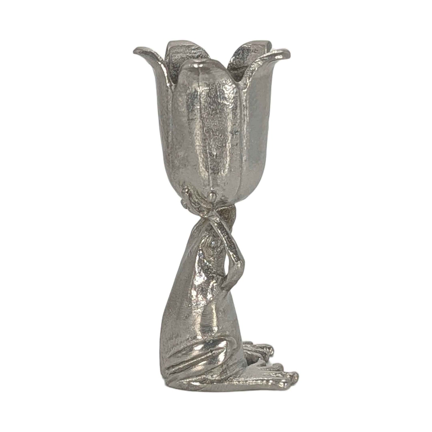 MINIMALIST Charming Coqui Frog Pewter Candle Holder Decor Collectible