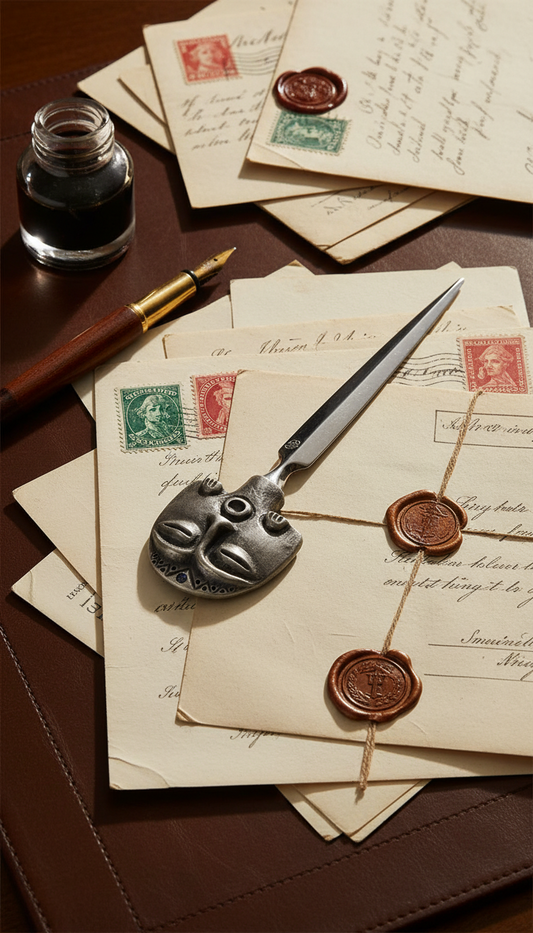 Abrecartas con diseño de la diosa lunar taína.