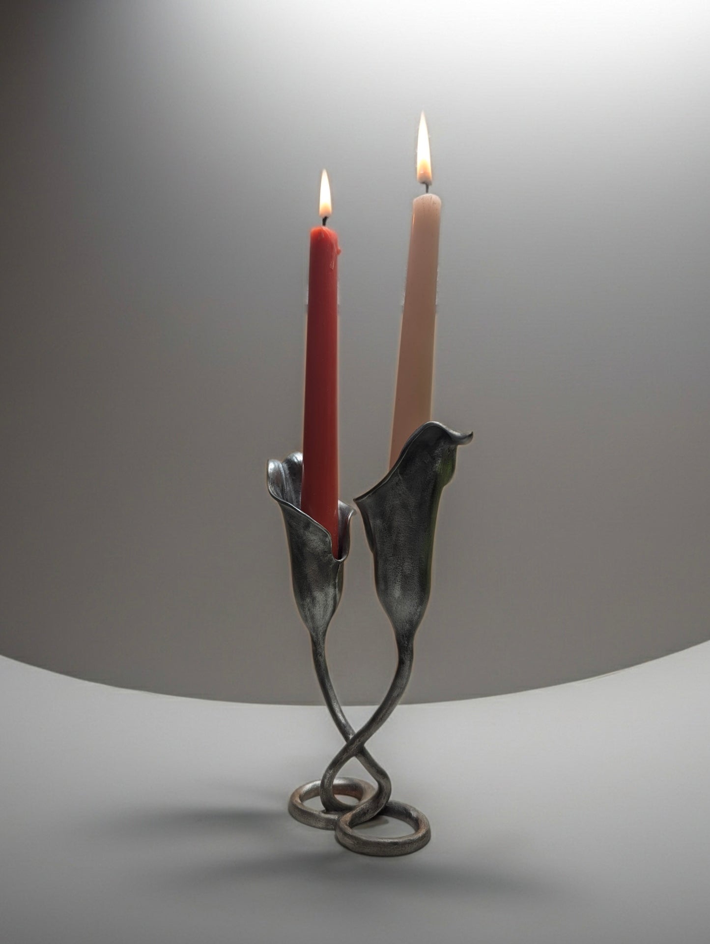 Calla Lily Pewter Taper Candle Holder Home Decor Inspired by Nature