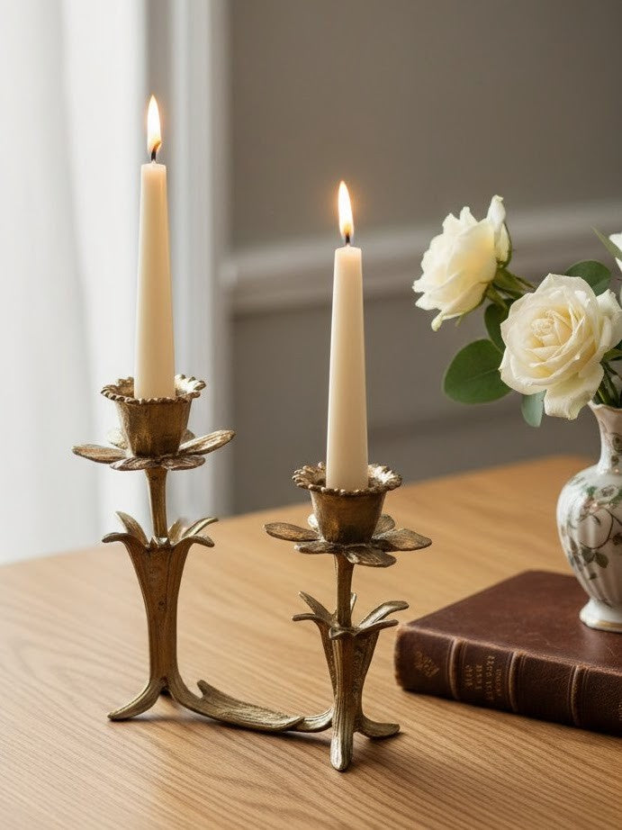 Daffodil Pewter Double Candle Holder Home Decor Inspired by Nature