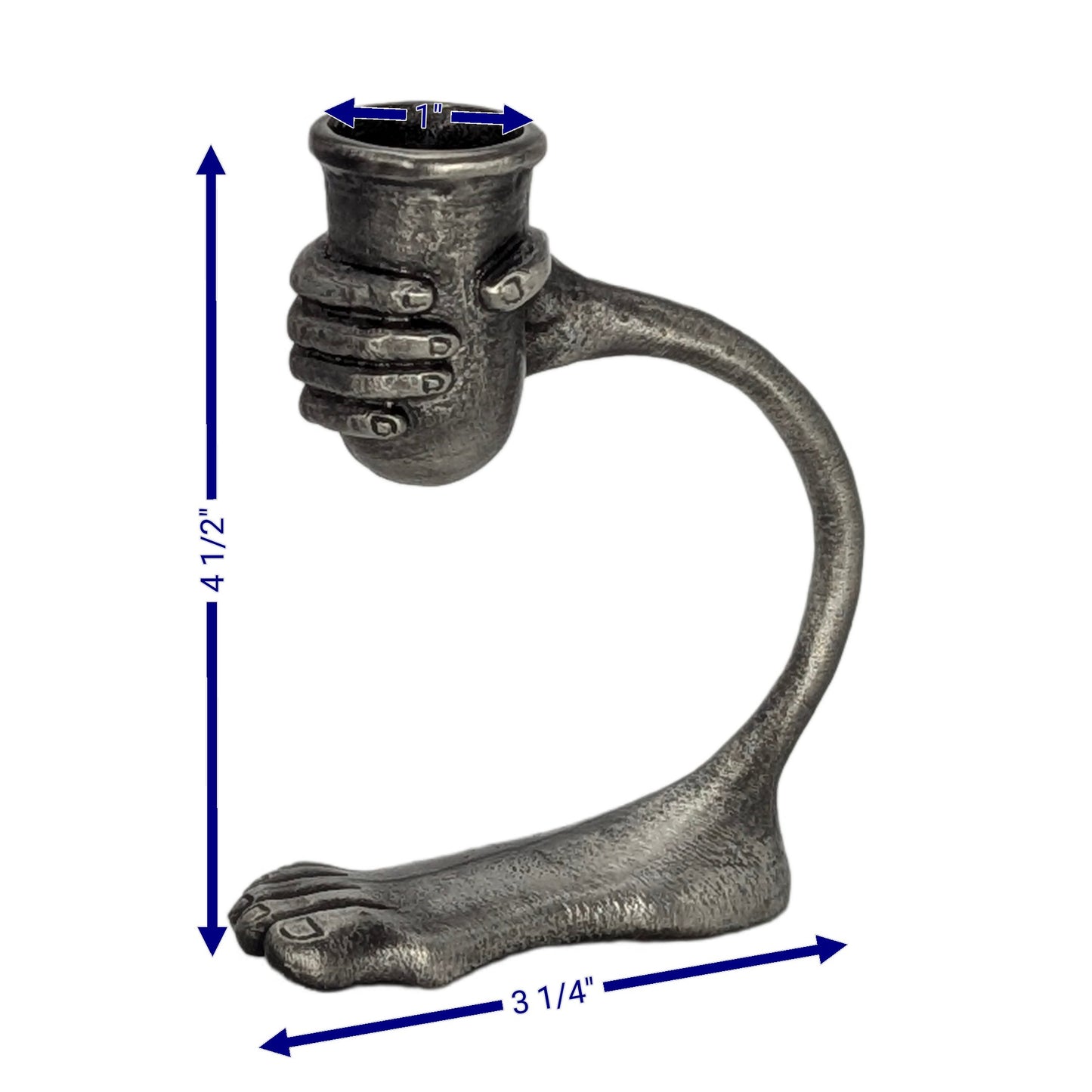 Step Into The Light – Handcrafted Surrealist Pewter Candle Holder Unique Decor