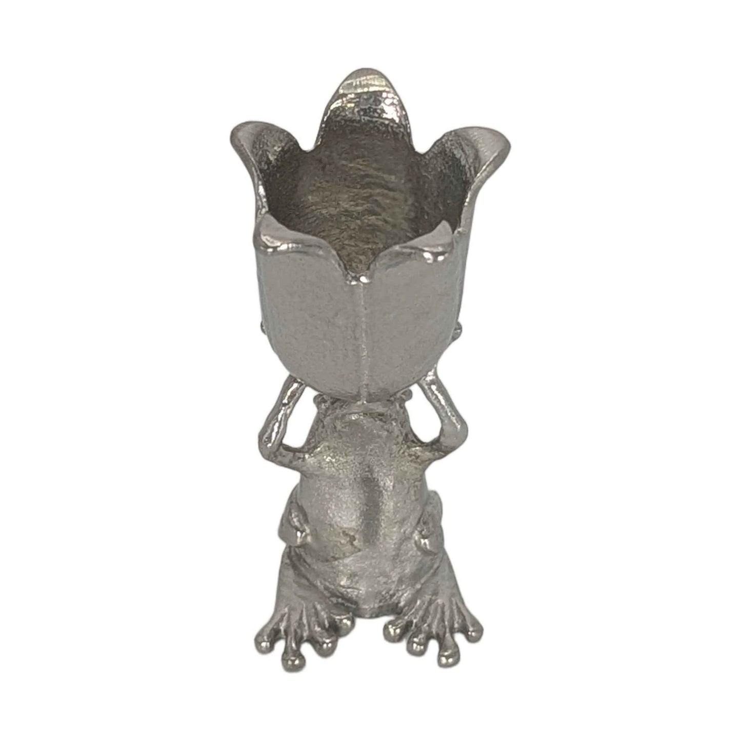 MINIMALIST Charming Coqui Frog Pewter Candle Holder Decor Collectible