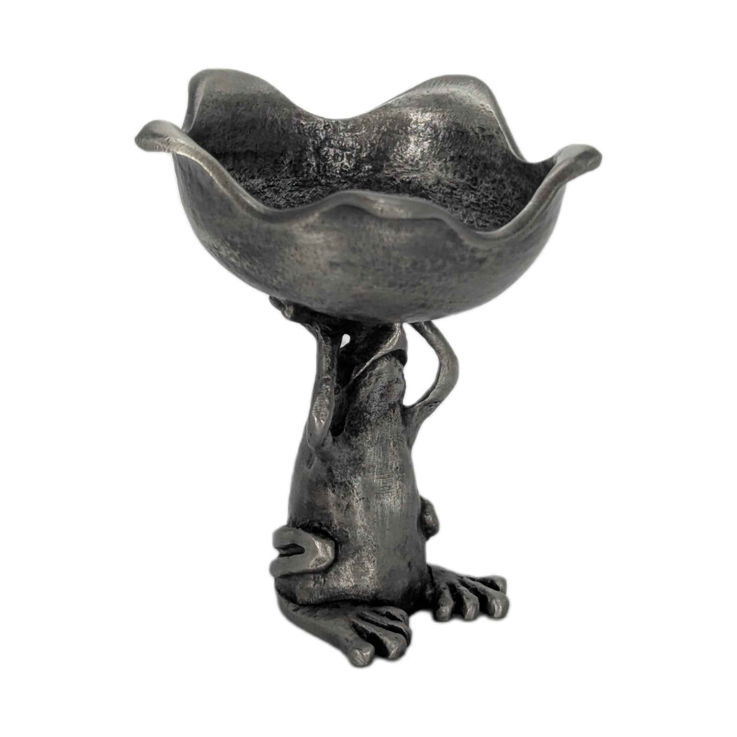 MINIMALIST Charming Coqui Frog Pewter Candle Holder Decor Collectible