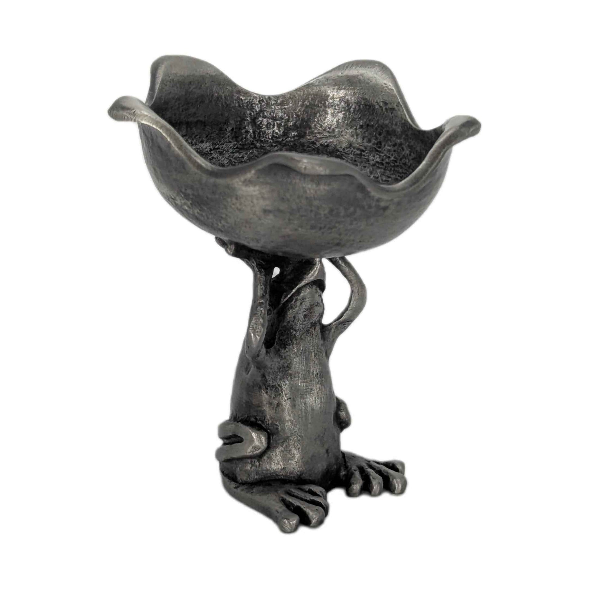 MINIMALIST Charming Coqui Frog Pewter Candle Holder Decor Collectible