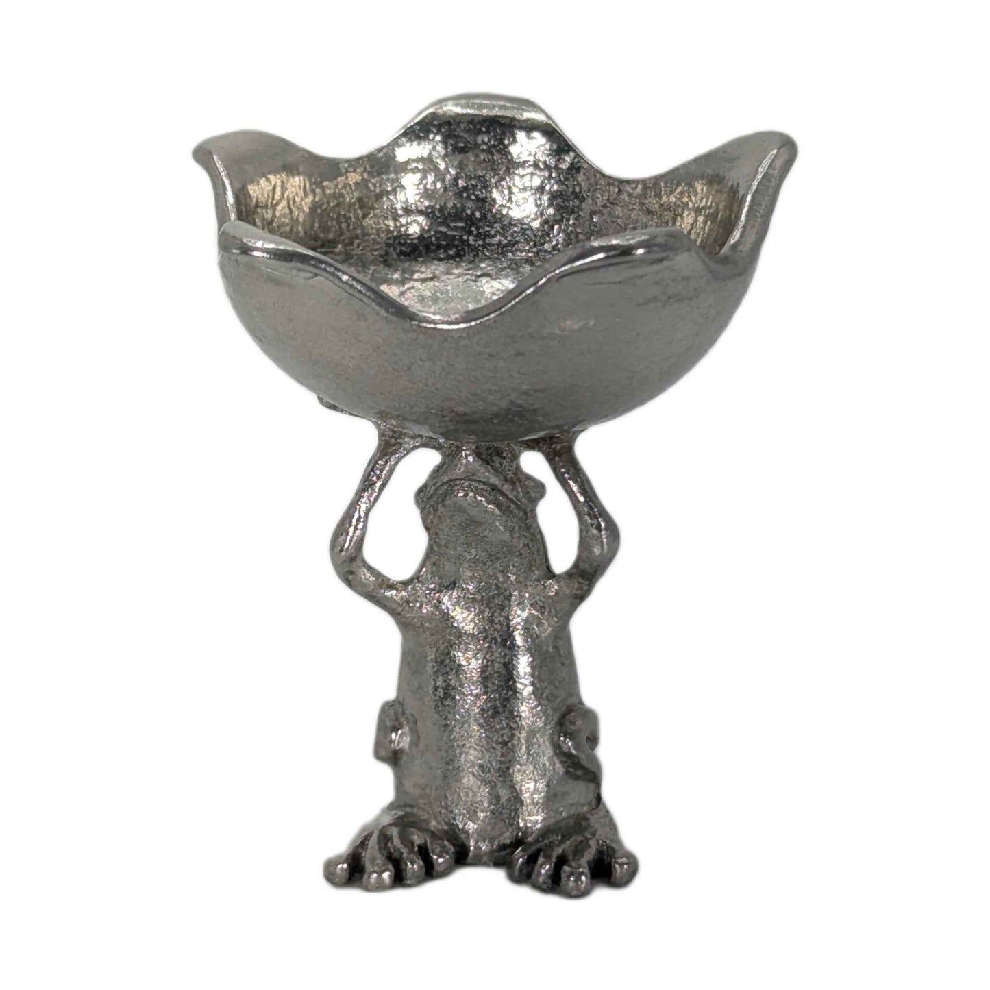MINIMALIST Charming Coqui Frog Pewter Candle Holder Decor Collectible