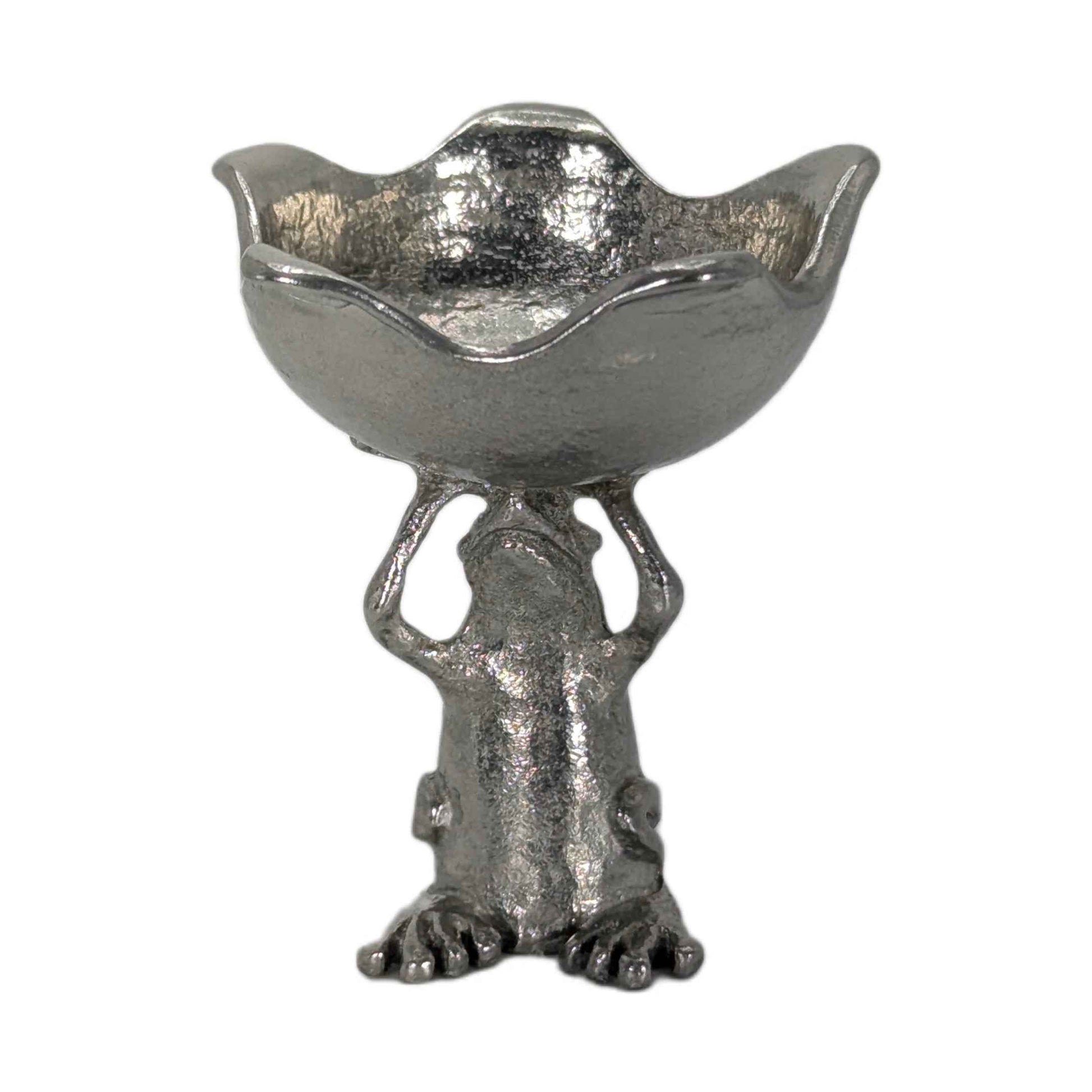 MINIMALIST Charming Coqui Frog Pewter Candle Holder Decor Collectible