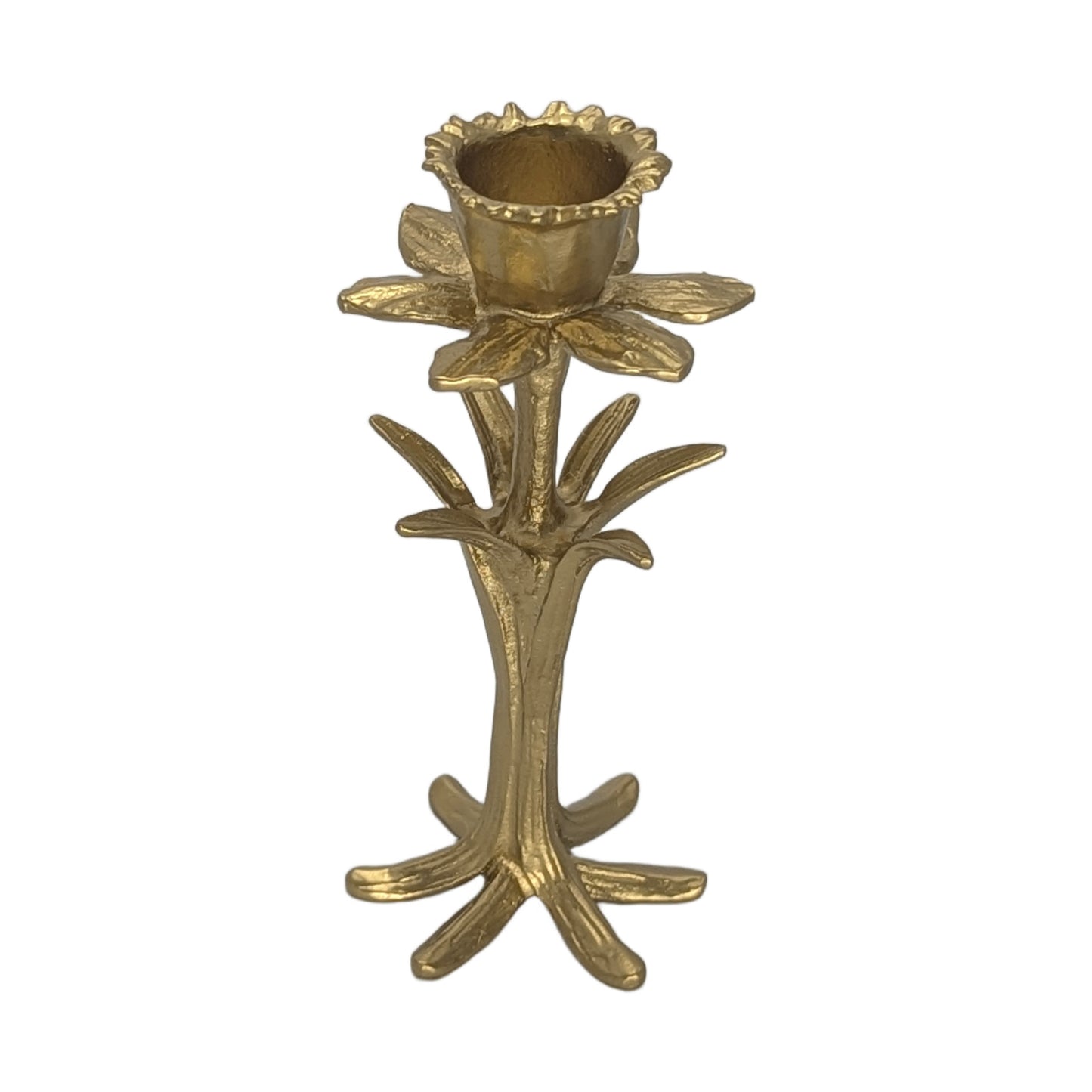 Daffodil Pewter Taper Candle Holder Home Decor Inspired by Nature