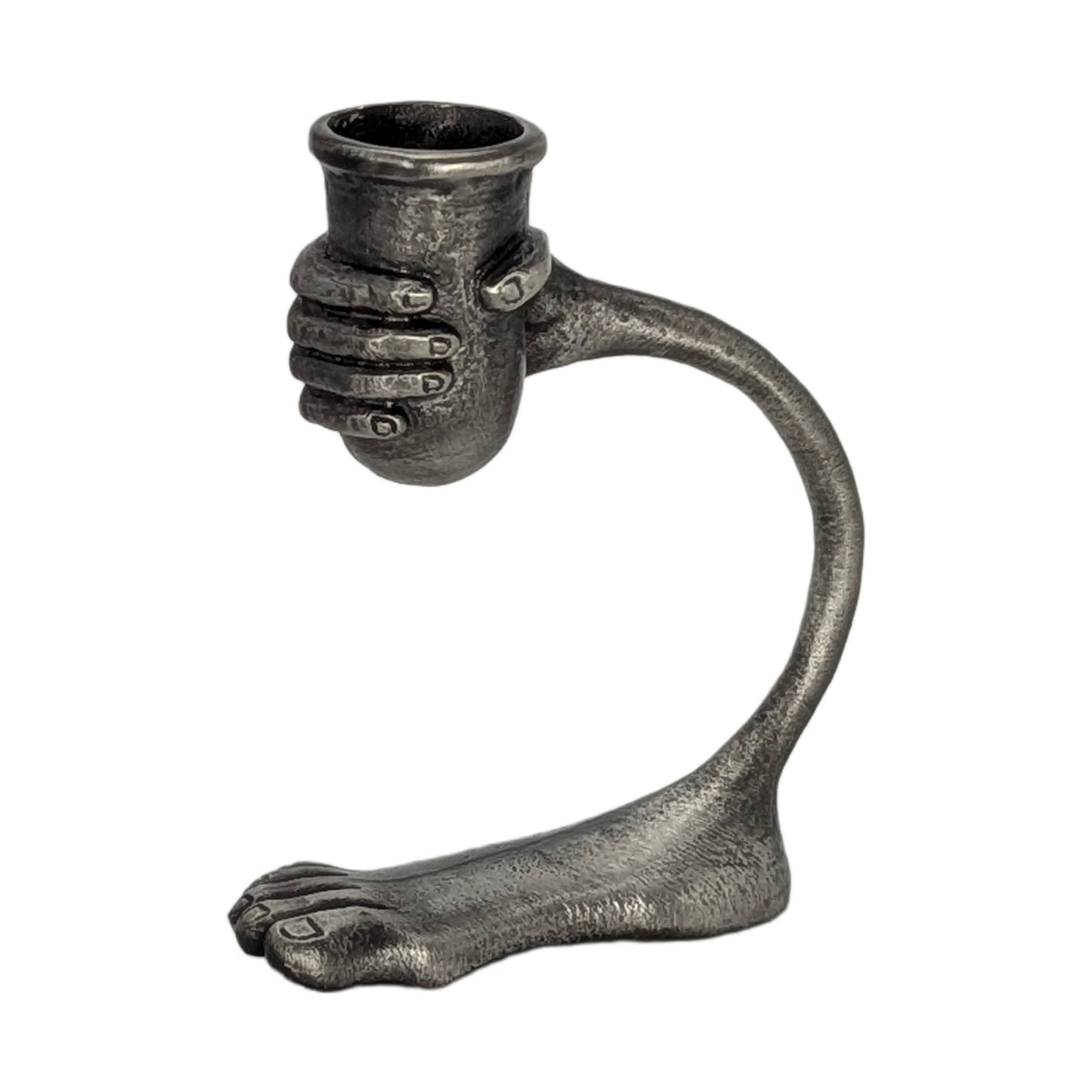 Step Into The Light – Handcrafted Surrealist Pewter Candle Holder Unique Decor