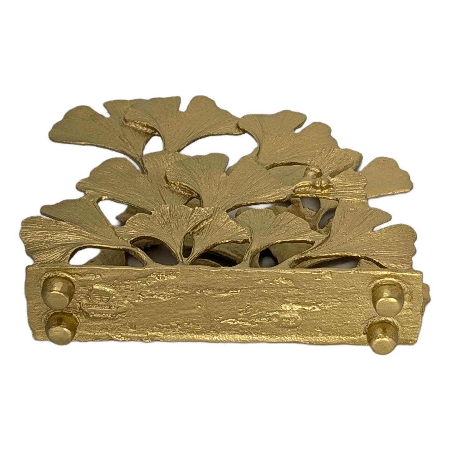 Ginkgo Pewter Napkin Holder Letter Organizer Home and Desk Decor Inspired by Nature