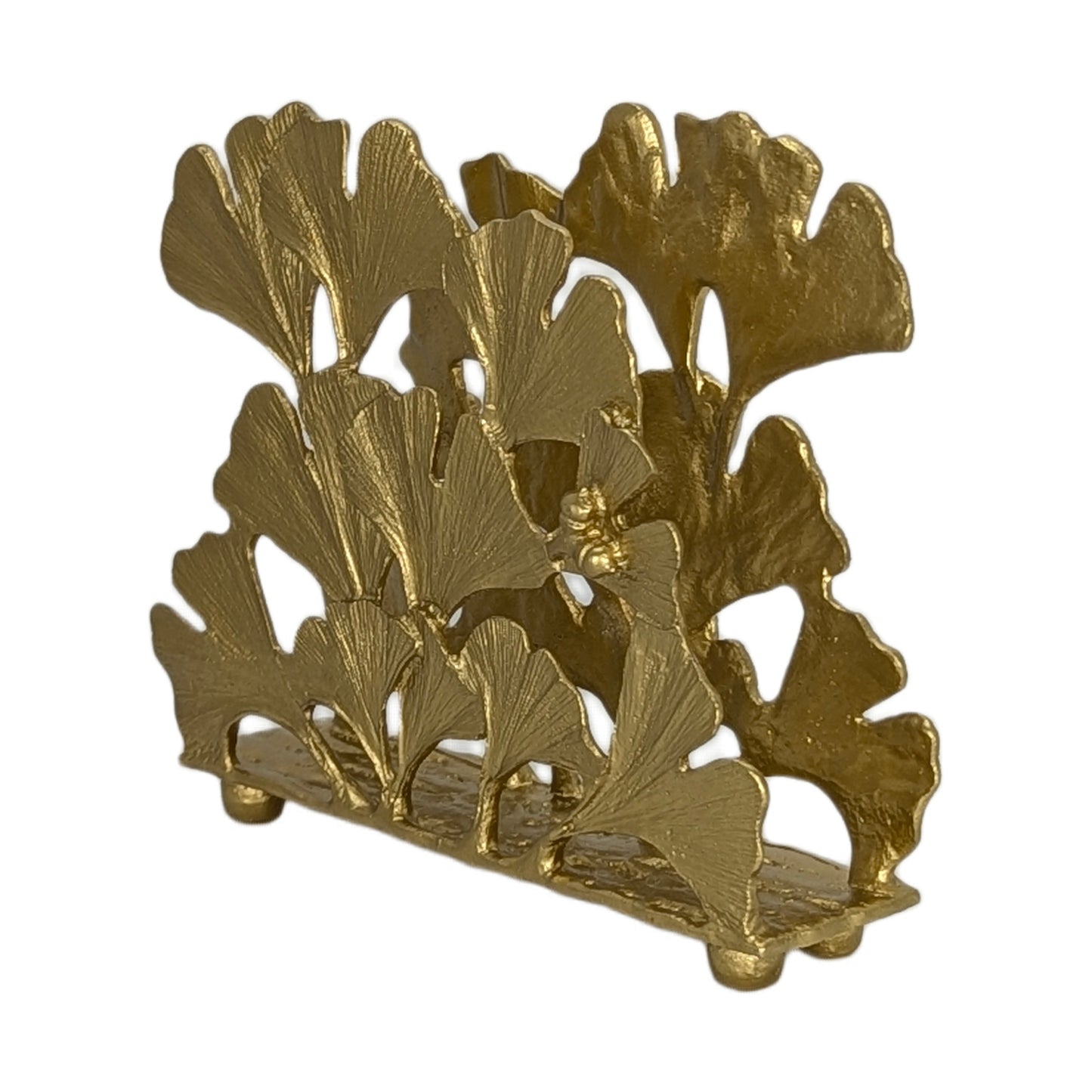 Ginkgo Pewter Napkin Holder Letter Organizer Home and Desk Decor Inspired by Nature