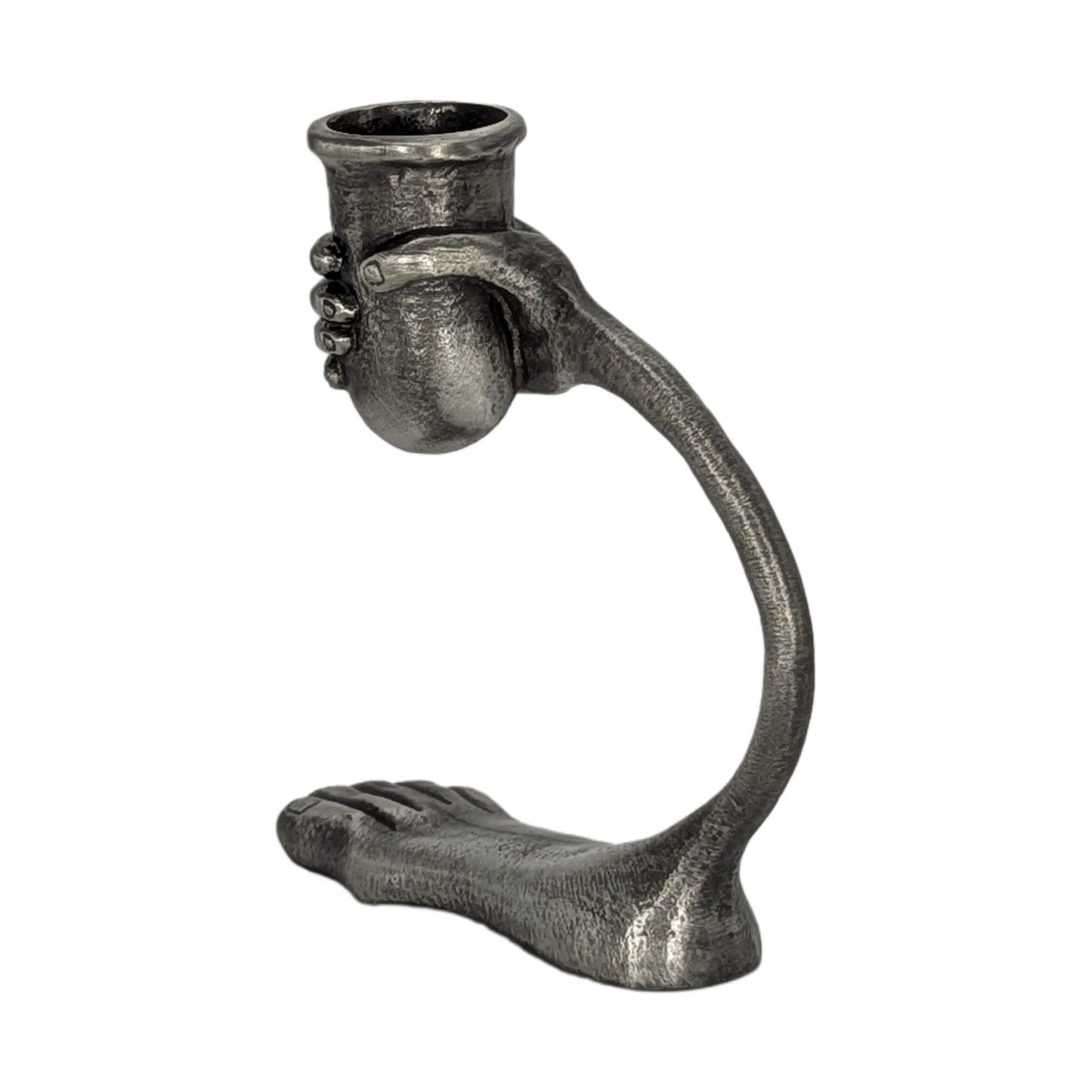 Step Into The Light – Handcrafted Surrealist Pewter Candle Holder Unique Decor
