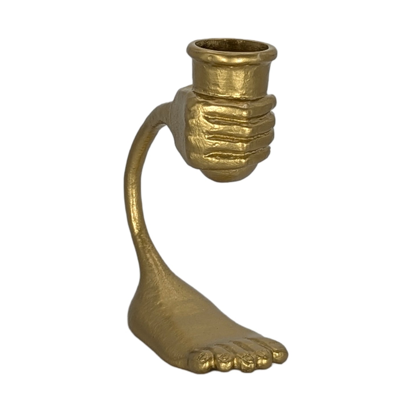 Step Into The Light – Handcrafted Surrealist Pewter Candle Holder Unique Decor