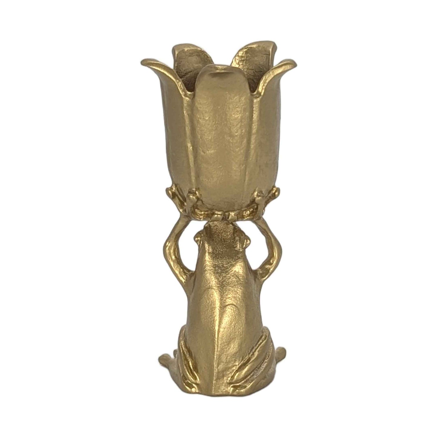 MINIMALIST Charming Coqui Frog Pewter Candle Holder Decor Collectible