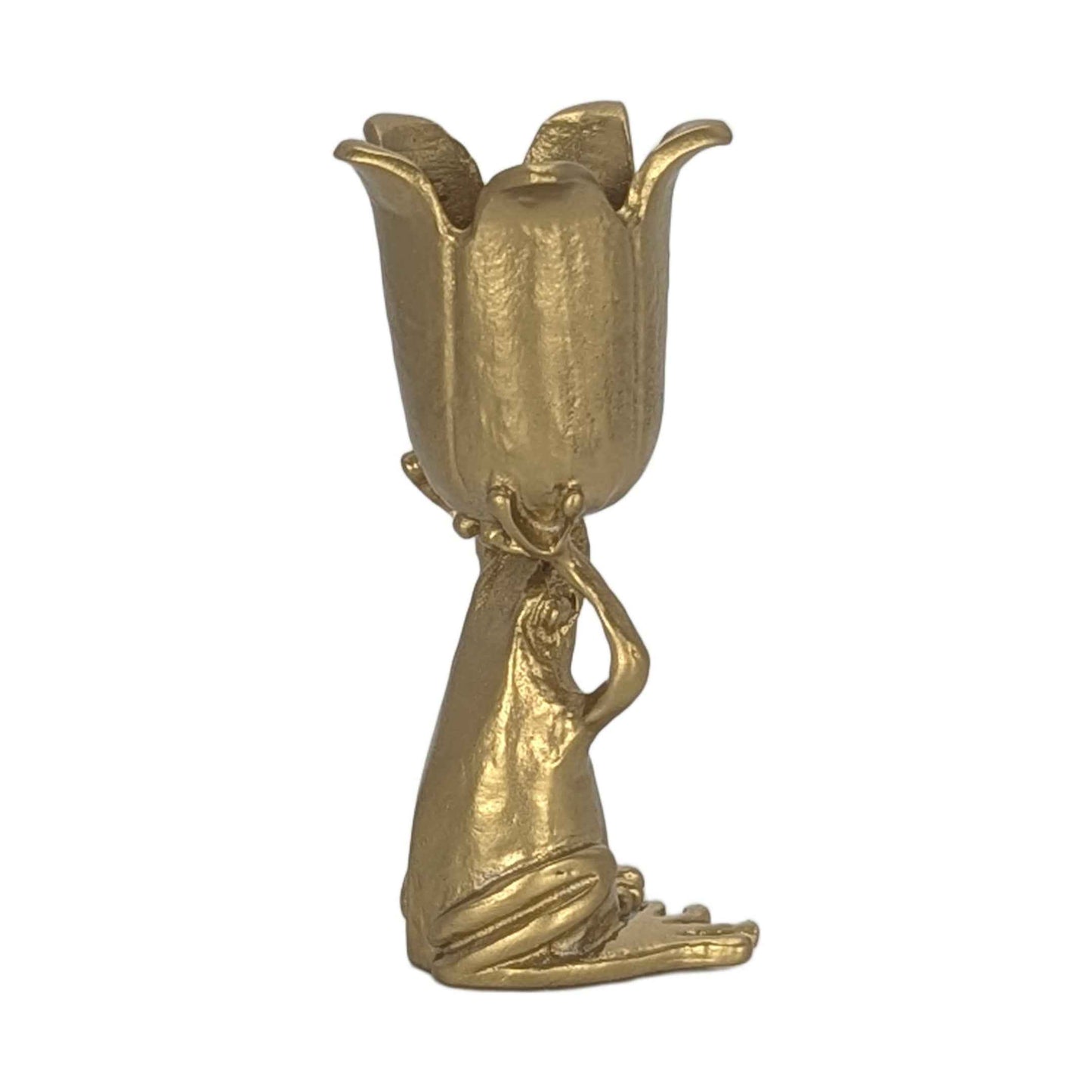 MINIMALIST Charming Coqui Frog Pewter Candle Holder Decor Collectible
