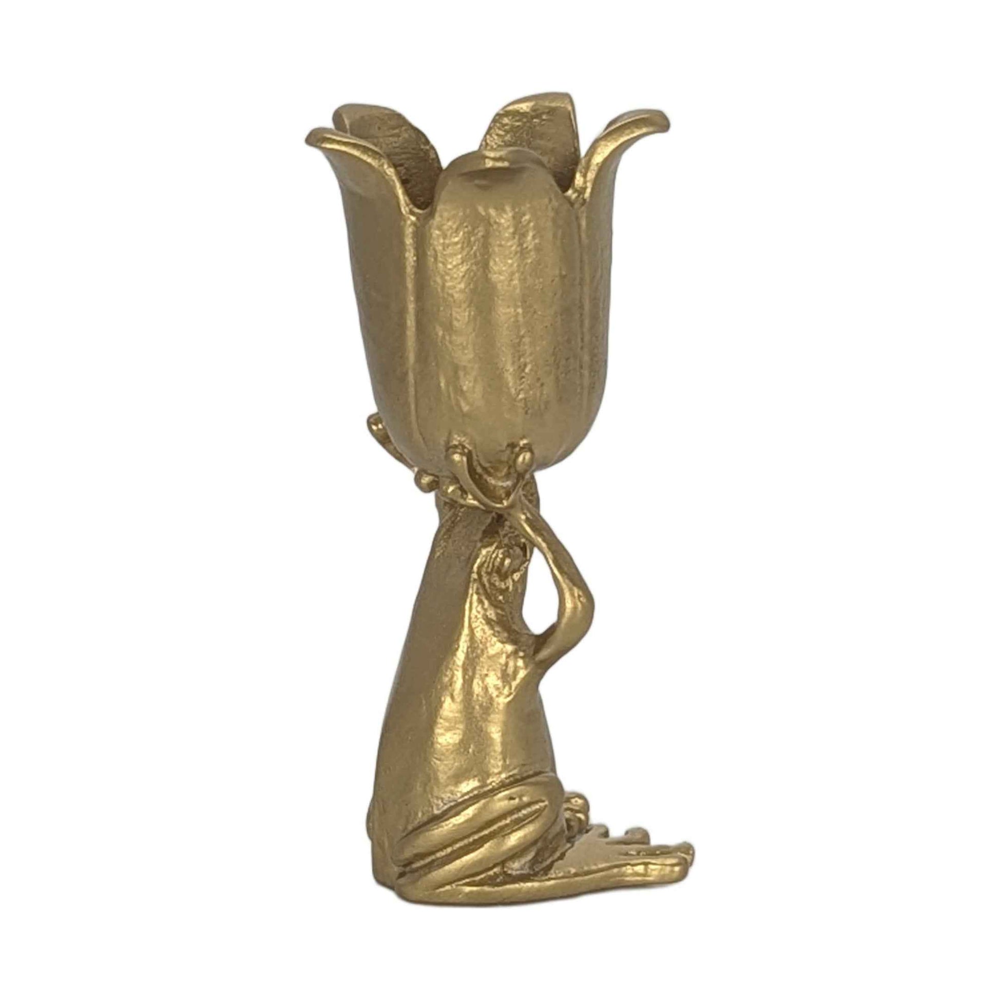 MINIMALIST Charming Coqui Frog Pewter Candle Holder Decor Collectible