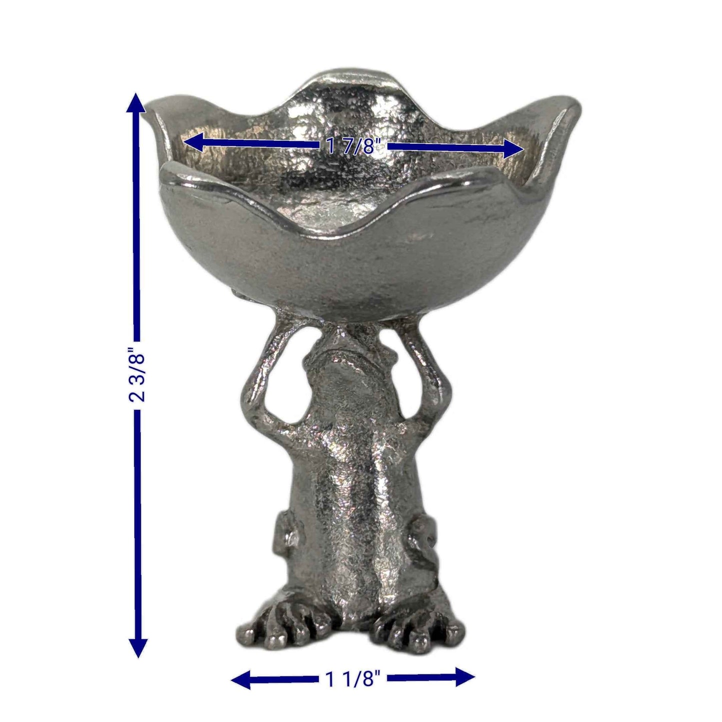 MINIMALIST Charming Coqui Frog Pewter Candle Holder Decor Collectible