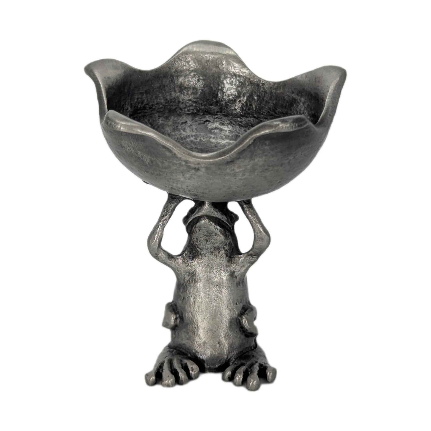 MINIMALIST Charming Coqui Frog Pewter Candle Holder Decor Collectible