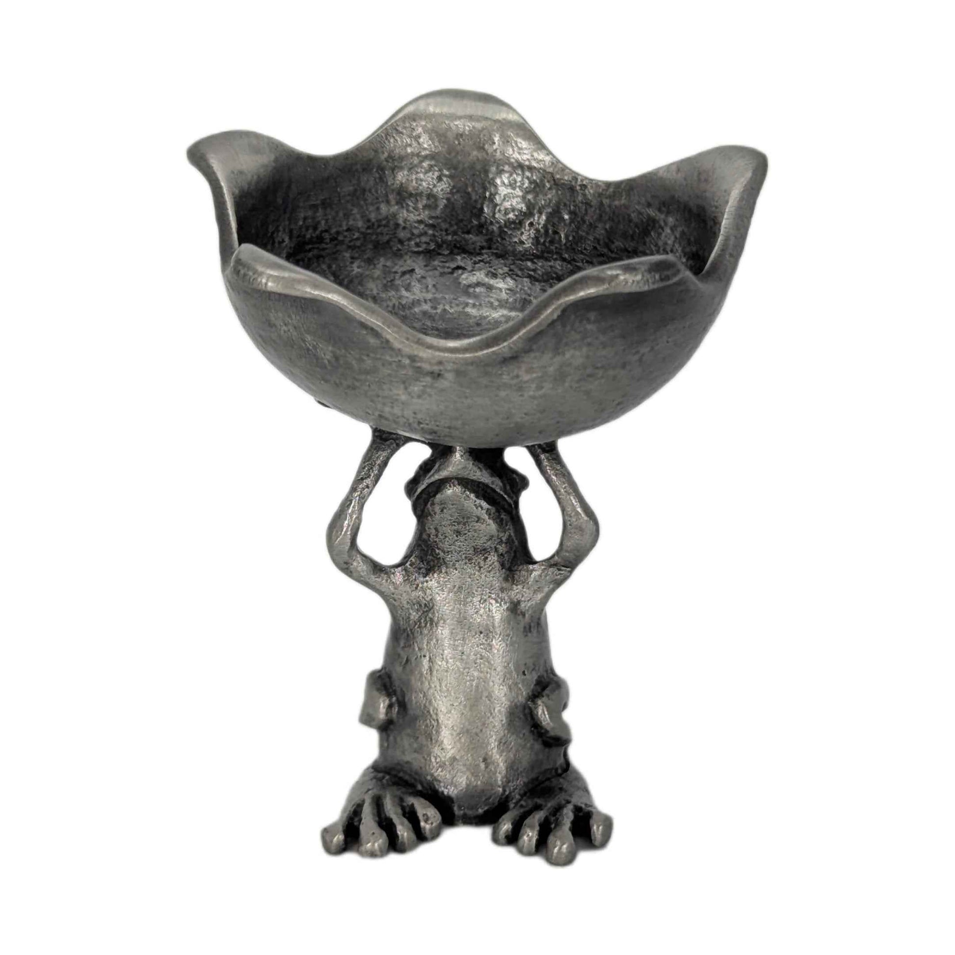 MINIMALIST Charming Coqui Frog Pewter Candle Holder Decor Collectible